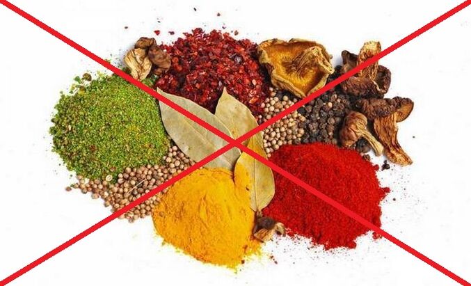 ในกรณีของภาวะกระดูกพรุนที่ปากมดลูก จำเป็นต้องหลีกเลี่ยงการใช้เครื่องปรุงรสเผ็ด